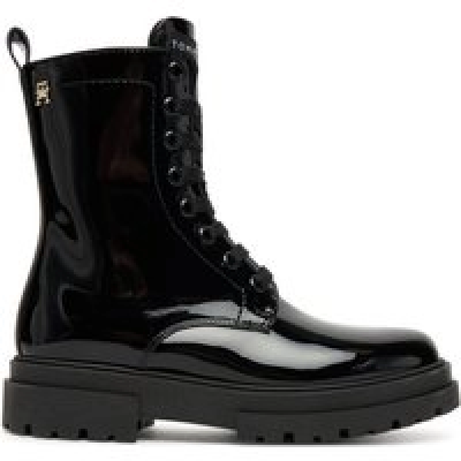Tommy Hilfiger Pohodni čevlji Lace-Up Bootie T4A5-34025-0775 S Črna - Velikost: 31 | Barva: čierna | Starostna skupina: Odrasli | Spol: Otroški · záber 1
