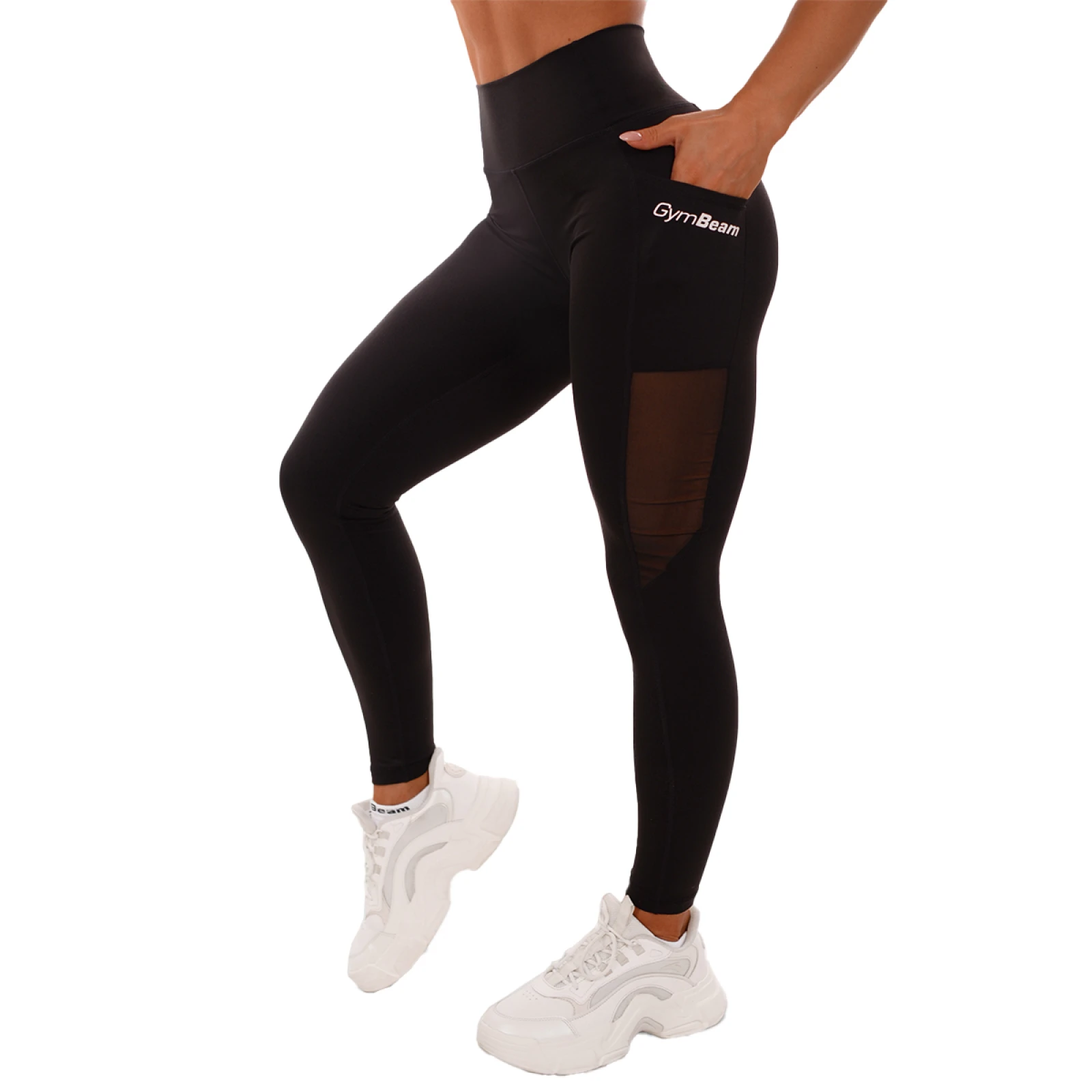 GymBeam Ženske pajkice Mesh Panel Black - Velikost: S | Barva: čierna | Starostna skupina: Odrasli | Teža: 0,2 g | Pakiranje: 100 · záber 6