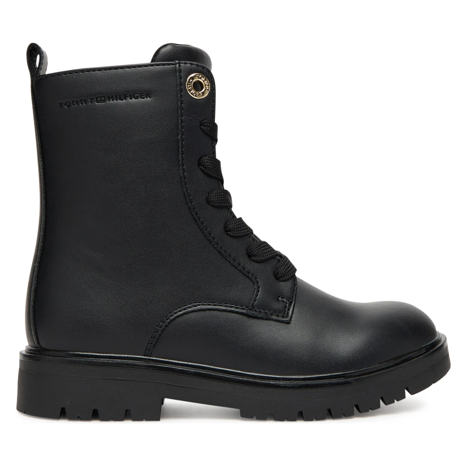 Pohodni čevlji Tommy Hilfiger Lace-Up Bootie T3A5-34012-1355 S Črna - Velikost: 31 | Barva: čierna | Starostna skupina: Odrasli | Spol: Ženski · záber 2