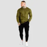 GymBeam Moški pulover Basic Military Green - Velikost: L | Barva: zelená | Starostna skupina: Odrasli · záber 6