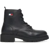 Tommy Jeans Pohodni čevlji Tjw Lace Up Leather Boot EN0EN02824 Črna - Velikost: 36 | Barva: čierna | Starostna skupina: Odrasli | Spol: Ženske · záber 1