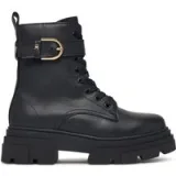Pohodni čevlji Tommy Hilfiger Leather Th Buckled Lace-Up Boot FW0FW09550 Črna · záber 1