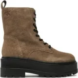 Pohodni čevlji Calvin Klein Jeans Flatform Zip Laceup Mg S YW0YW01554 Rjava - Velikost: 40 | Barva: hnedá | Starostna skupina: Odrasli | Spol: Ženski · záber 1