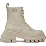 Pohodni čevlji Tommy Jeans Tjw Chunky Leather Boot EN0EN02503 Bež · záber 1
