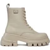 Tommy Jeans Pohodni čevlji Tjw Chunky Leather Boot EN0EN02503 Bež · záber 1