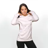 GymBeam Ženski pulover s kapuco PRO White - Velikost: S | Barva: biela | Vek: Odrasli | Teža: 0,41 g | Pakiranje: 24 · záber 1