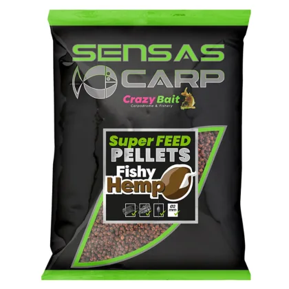 SENSAS Super Feed Pellets Fishy Hemp, 650 g priemer 4 mm