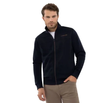 Pánská mikina se zipem VOLCANO B-LENOX-600-NAVY