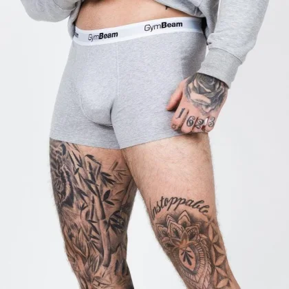 GymBeam Pánské boxerky Essentials 3Pack šedé