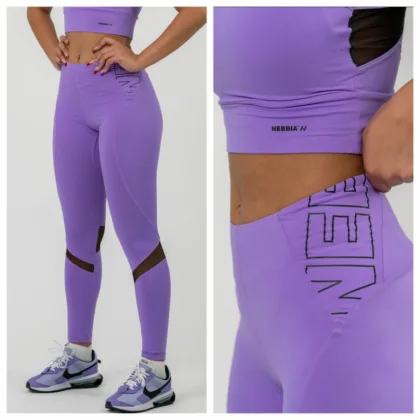 Fitness legíny s vysokým pásom 443 Lila - NEBBIA