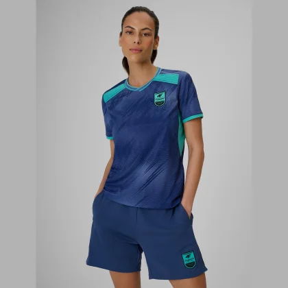 Dámske rýchloschnúce futbalové tričko regular - denim