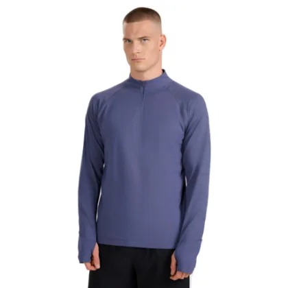 Pánska zateplená bežecká mikina s 1 2 zipsom 4F SWEATSHIRT FNK M576-WAW25TFSWM576-32S-DENIM