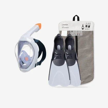 DECATHLON Súprava na šnorchlovanie Easybreath (maska a plutvy) 38-39
