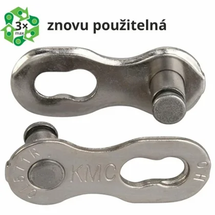 Kmc spojka řetězu 7-8 speed EPT Silver 7,1mm, blistr 2 ks