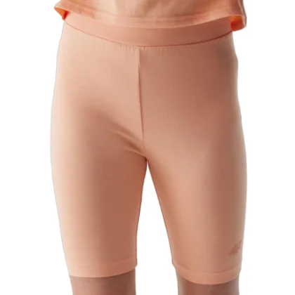 Dívčí teplákové kraťasy 4F JUNIOR TIGHTS-4FJWSS24TTIGF129-65S-PALE CORAL