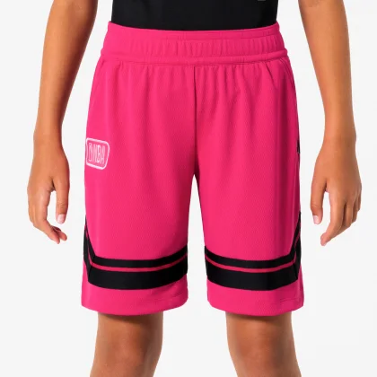 TARMAK Detské basketbalové šortky NBA SH900 tmavoružová 14-15 r (161-172 cm)