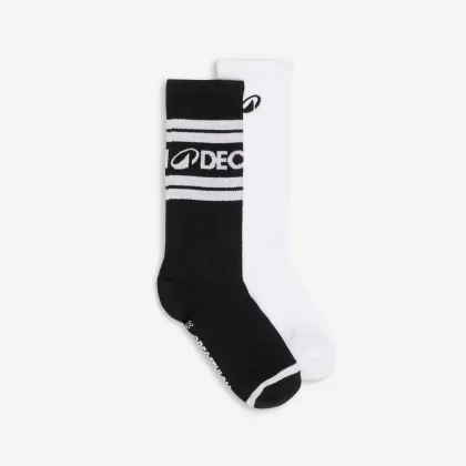 DECATHLON Ponožky Mid Calf 2 páry čierne biele 39-42