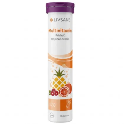 LIVSANE Multivitamín tropické ovocie 20 šumivých tabliet