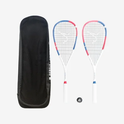 PERFLY Súprava na squash - 2 rakety Wallbreaker 155 Club, 1 loptička s červeným bodom bez