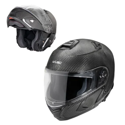 Výklopná moto prilba W-TEC Tensiler Farba karbón lesk,