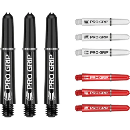 Násadky na šípky TARGET Pro Grip 34mm, čierne, biele, červené, multi-pack