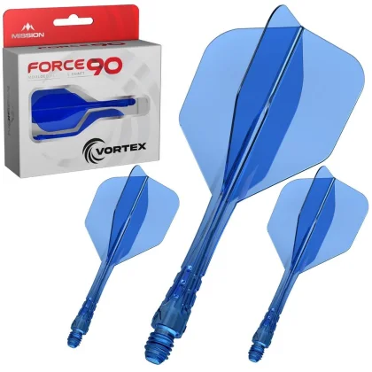 Mission Force 90 Vortex priehľadné modré integrované No6 letky a dlhé násadky na šípky