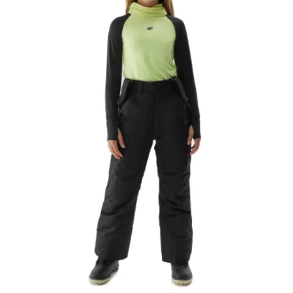 Dievčenské lyžiarske nohavice 4F JUNIOR TROUSERS FNK-JAW23TFTRF353-21S-BLACK