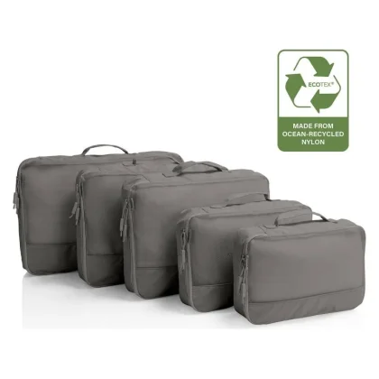 Heys Ecotex Packing Cube 5 Pc Set Grey Stone