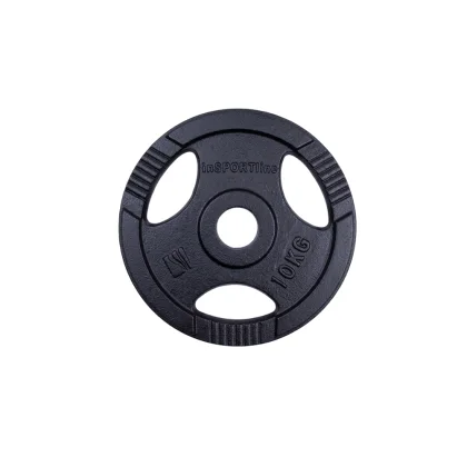 Liatinový olympijský kotúč inSPORTline Hamerton Black 10 kg 50 mm