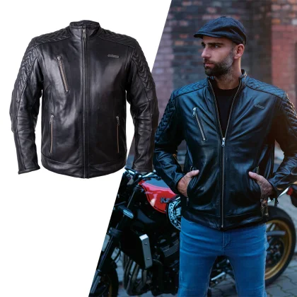 Kožená moto bunda W-TEC Elcabron Farba čierna,