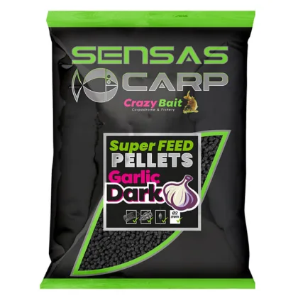 SENSAS Carp Super Feed Pellets, 650 g, Garlic Dark priemer 4 mm