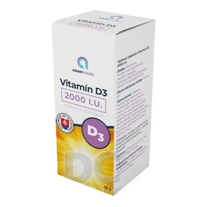 ADAMPHARM Vitamín D3 2000 I.U. 60 kapsúl