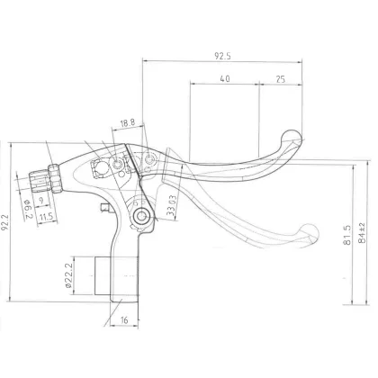 ELOPS Brzdová páčka V-Brake Tektro CL 331 TS bez