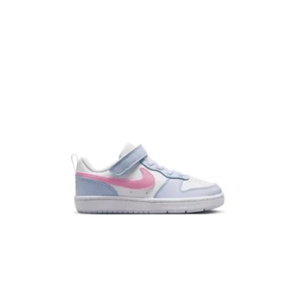 Dievčenská rekreačná obuv NIKE Court Borough Low Essential+ K white pink rose football grey