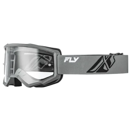 Fly Racing Focus Youth šedá/čierna, číre plexi