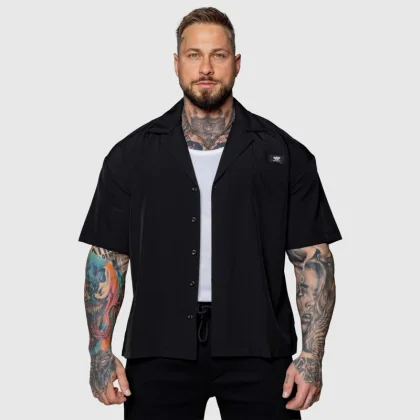 Oversized košeľa Iron Aesthetics Cuban, sivá