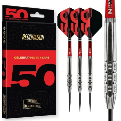 Šípky steel Red Dragon Darts 50 Years - Hexoset 3 25g 85% wolfram