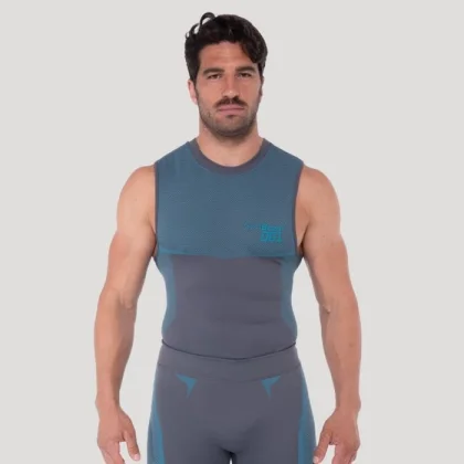 Безшевен потник OG1 Grey/Blue - GymBeam
