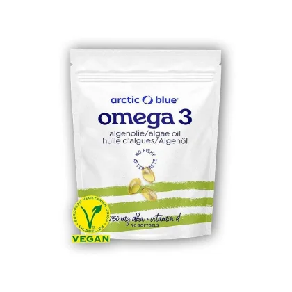 Arctic blue Vegan Omega 3 Algae 90 kapslí (250mg DHA Vitamin D 400IU)