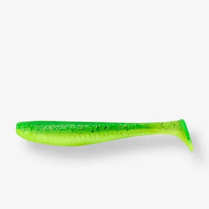 CAPERLAN Mäkká umelá nástraha Yubari Fat shad s atraktantom zelená fluo 15 cm - 6"