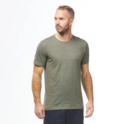 QUECHUA Pánske tričko NH500 Fresh recyklované kaki 3XL