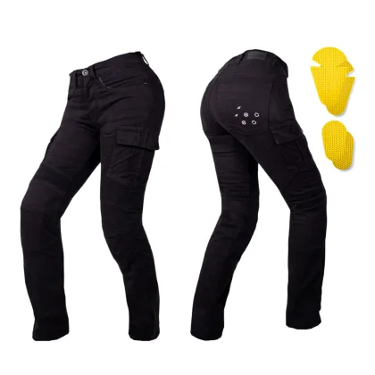 Dámske moto jeansy W-TEC Komehana Farba čierna,