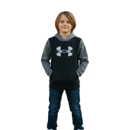 Chlapčenská zateplená mikina s kapucňou UNDER ARMOUR UA Rival Flc Cblck Grphc HD
