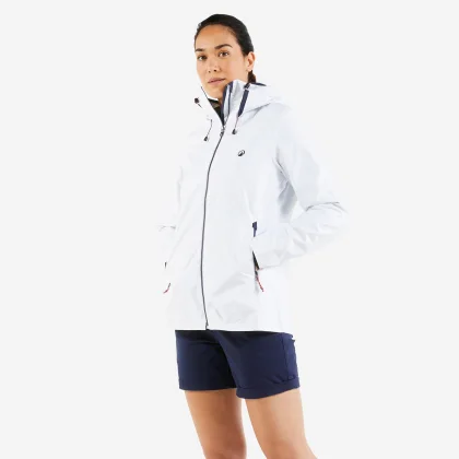 DECATHLON Dámska bunda na jachting 100 nepremokavá vetruvzdorná biela M