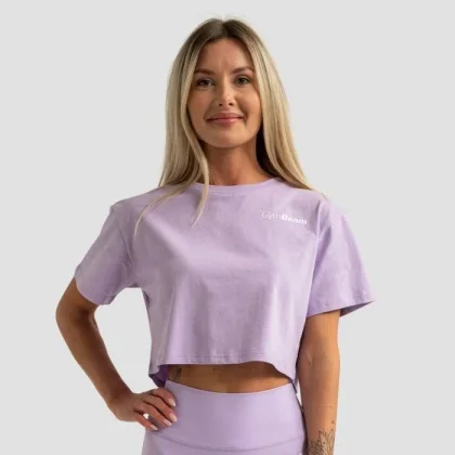 GymBeam Dámské tričko Cropped Limitless Lavender