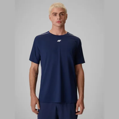 Tenisové tričko regular rýchloschnúce pánske - tmavomodré