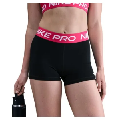 Dámske tréningové kraťasy NIKE PRO W NP 365 SHORT 3IN BLACK RUSH PINK WHITE
