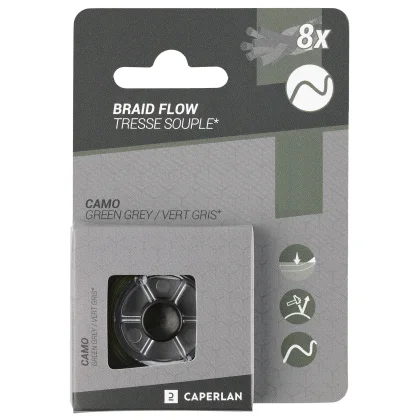 CAPERLAN Nadväzcová spletaná šnúra na lov kaprov Flow zelená/sivá 20 m 20/100