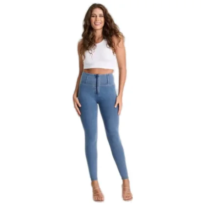 Női jeggings nadrág FREDDY WR.UP® skinny high waist push up jeggings in organic fabric-Blue