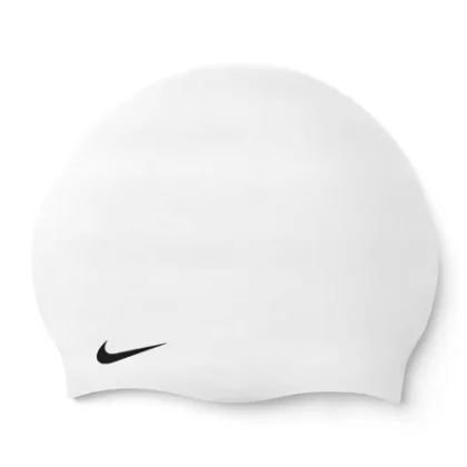 Plavecká čepice NIKE SWIM SOLID SILICONE CAP WHITE-WHITE